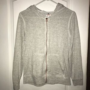 Sundry Gray Hoodie w/ Rose Gold Color Zipper